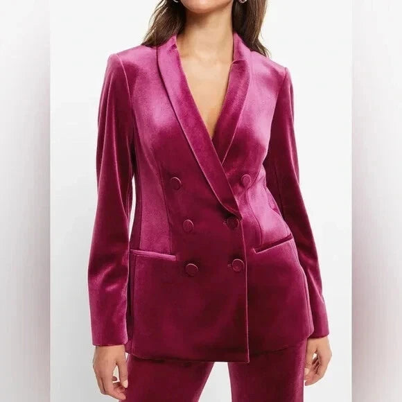 Express Velvet Maroon Pants Suit Size M