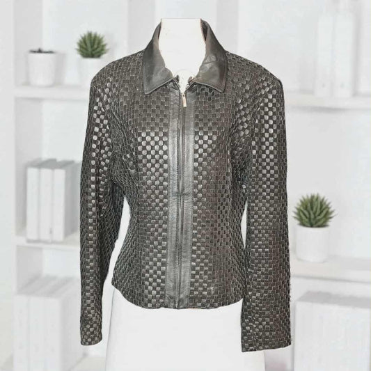 Women's Wilson Genuine Leather Woven Jacket L/XL