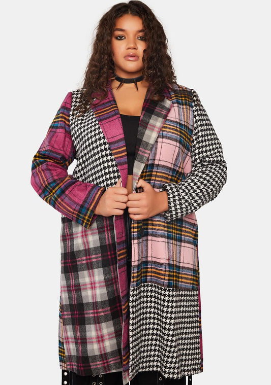 Plus Size Sweet Tast fo Fury Plaid Coat 3X