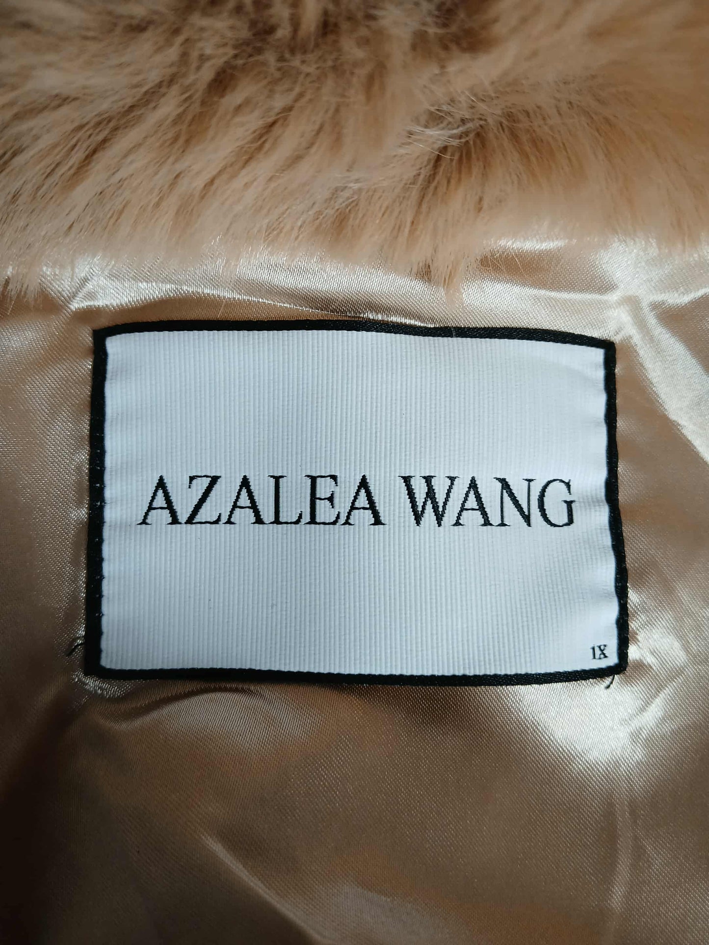 Azalea Wang Hooded Faux Fur Coat & Headband Carmel - XL