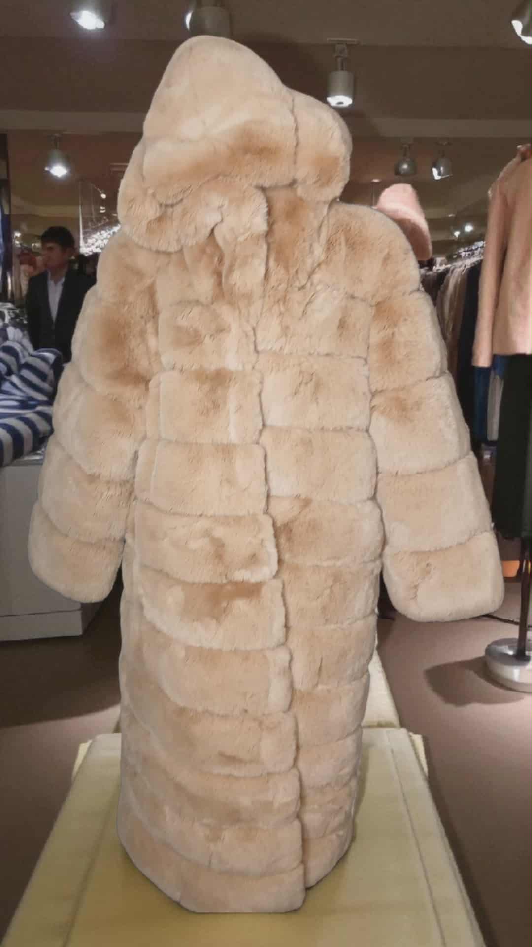 Azalea Wang Hooded Faux Fur Coat & Headband Carmel - XL